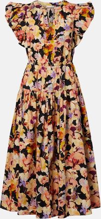 Ulla Johnson Marin floral cotton poplin midi dress