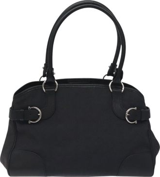 Ferragamo Gancini Black Nylon Handbag (Pre-Owned)