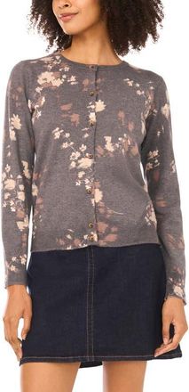 Vince Camuto Floral Cardigan in Swift Grey at Nordstrom, Size X-Large