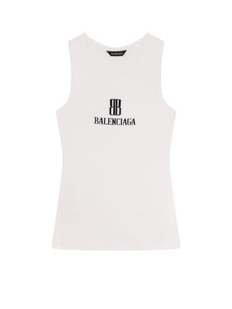 Balenciaga Ribbed Viscose Blend Tank Top-Donna