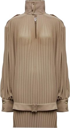 Maison Margiela Pleated Dress With Belt-Donna