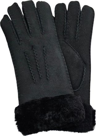 Infinity Leather Womens Genuine Sheepskin Suede Gloves with Fur Cuff