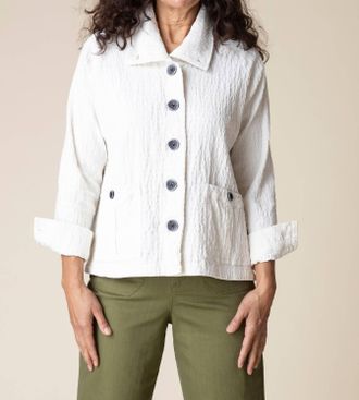 Habitat Rustic Stretch Corduroy Cargo Jacket In White