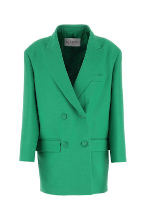 Valentino Garavani Womens Green Crepe Couture Oversize Blazer - Dark Green Wool - Size EU 34 (Womens)