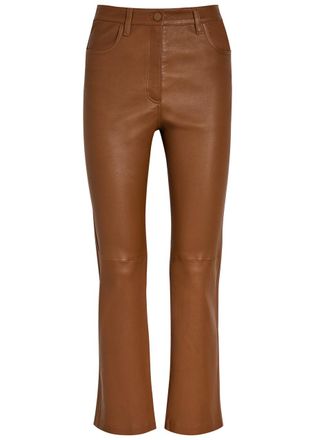 Joseph Duke Straight-leg Leather Trousers - Rust - 42 (UK14 / L)