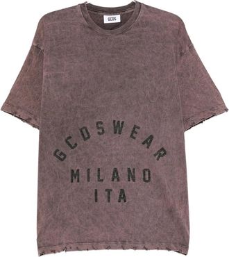 GCDS Distressed-effect Graphic-print T-shirt
