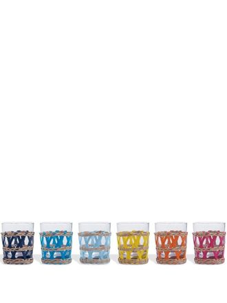 Pols Potten Reed tumblers (set of six) - Blue