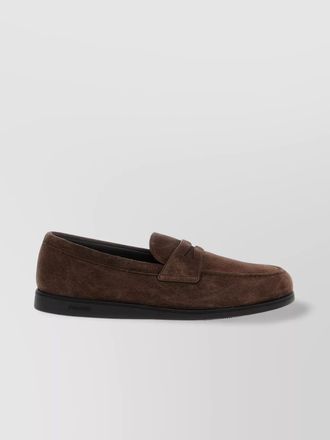Churchs round-toe suede loafers with penny strap