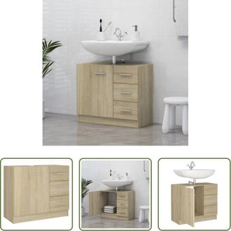 vidaXL Armadio da bagno - Mobile Sottolavabo Rovere Sonoma 63x30x54 cm Legno Multistrato