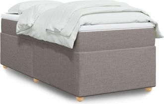 vidaXL Vidaxl - Cama Box Spring Con Colch&oacute;n Tela Gris Taupe 100x200 Cm