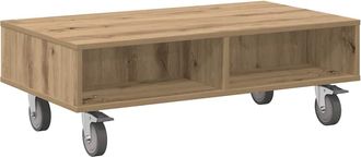 vidaXL Mesa Lateral Con Ruedas Roble Artisan 90 X 50 X 30 Cm Vidaxl
