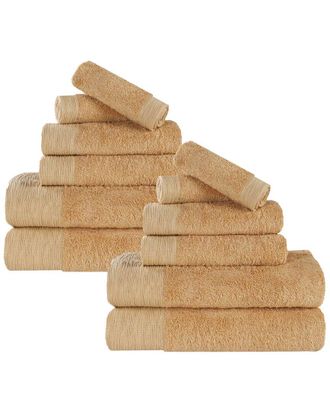 Superior Rayon Eco-Friendly Fluffy Soft Modern Solid 12pc Towel Set
