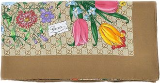 Gucci Silk twill scarf with Flora print Woman One Size