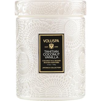 Voluspa Tahitian Coconut Vanilla Small Jar Candle in White at Nordstrom