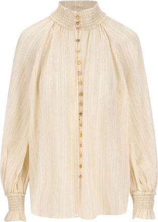 Zimmermann Aster Blouse - female - Zimmermann - Blouses - Beige - XS - Blouses & Shirts