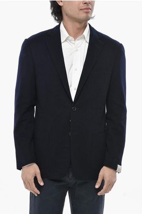 Corneliani 2-Button Unlined Virgin Wool Blazer with Patch Pockets size 50