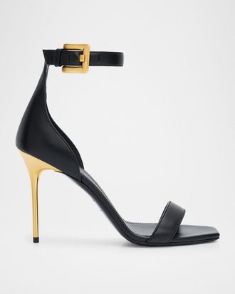 Balmain 95mm Anthem Leather Sandals