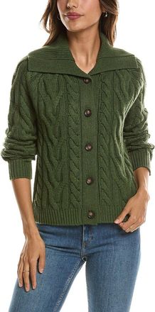 Fort&eacute; Cashmere Luxe Cable Wool & Cashmere-Blend Cardigan
