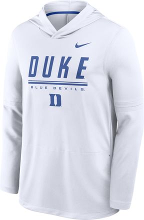 Nike Duke Sideline Nike Mens Dri-FIT College Long-Sleeve Hooded Top in White | 03B9062NDU-594