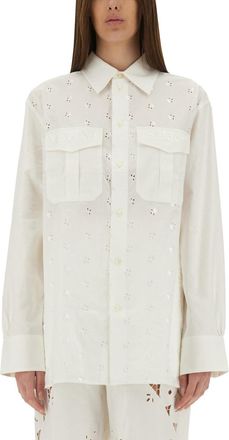 Marine Serre Upcycled Linen Shirt-Donna