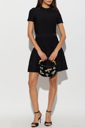 Balmain Flared Dress, Womens, Black
