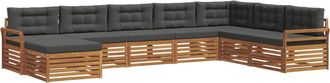 vidaXL Conjunto De Sof&aacute;s De Exterior 8 Uds. Natural Y Antracita Vidaxl
