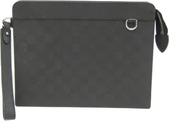 Louis Vuitton Takeoff Black Canvas Clutch Bag (Pre-Owned)