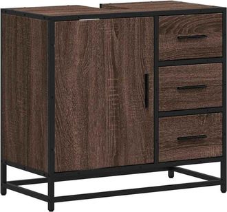 vidaXL Vidaxl - Mueble de lavabo madera de ingeniería roble marrón 65x33x60 cm