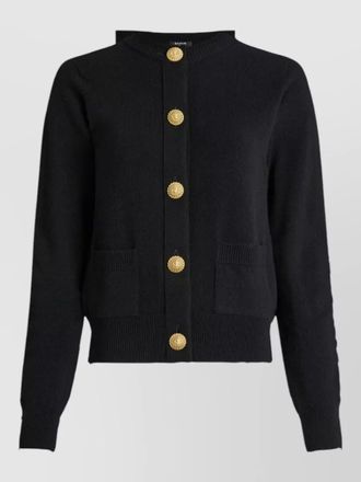 Balmain cashmere cardigan round neck long sleeves