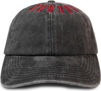 Pleasures Onyx Crown Washed Cotton Twill Baseball Cap in Black/Red at Nordstrom