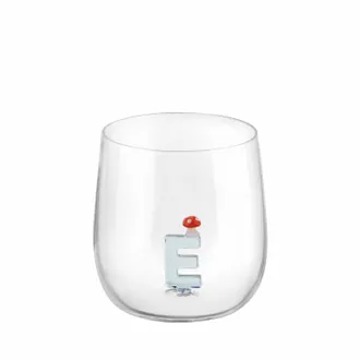 KASANOVA Bicchiere lettera E fungo in vetro borosilicato design Benny Setti