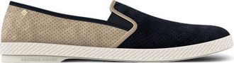 Rivieras Shoes Classic Match Suede Slip-On Loafer in Beige & Navy at Nordstrom, Size 44
