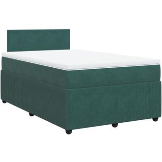 vidaXL Cama Box Spring Con Colch&oacute;n Terciopelo Verde Oscuro 120x200 Cm Vidaxl