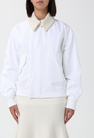 Bottega Veneta Cotton Shirt-Style Bomber Jacket with Fur Collar