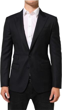 Dolce & Gabbana Napoli 2 Button Blazer - Heren - Business blazers - Zwart - S - Wol - Kostuums