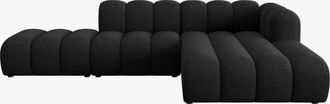 MICADONI 5-Sitzer Design Modul Ecksofa Lupine mit Eckteil rechts - Chenille-Bezug