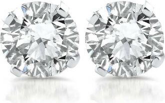 Pompeii3 1ct Diamond Studs 14k White Gold Clarity Enhanced