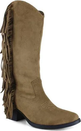 Unionbay Darcy Fringe Western Boot in Dark Tan at Nordstrom Rack, Size 9.5