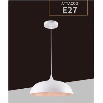 Trade Shop Trade Shop Traesio - Trade Shop - Lampadario A Sospensione Soffitto E27 Ferro Paralume Moderno Elegante Cupola B90 - Blanco