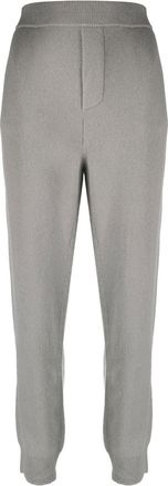 Dsquared2 logo-embroidered knitted track pants - women - Cashmere - M - Grey