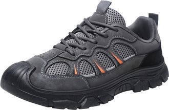 Generic Mens Spring Summer and Autumn Thick Hollow Breathable Outdoor Work Shoes Hiking and Mountaineering Casual Sports Shoes Sneaker Shelf for Men (Grey, 7.