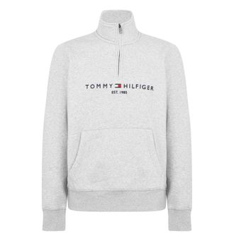 Tommy Hilfiger Sweatshirt met ronde hals en logo voor heren (Grijs)