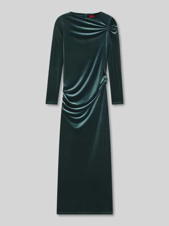 HUGO BOSS Slim Fit Maxikleid aus Samt Modell NARTECO in Dunkelgruen, Gr&ouml;&szlig;e XL