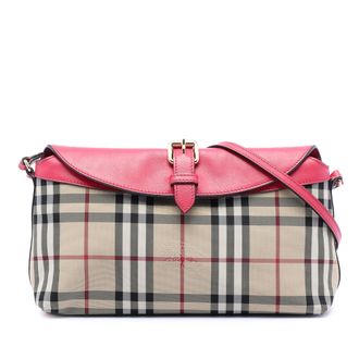 Burberry Tweedehands Haymarket Check Canvas Leah Schoudertas