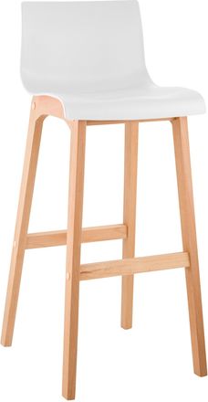 Clp Taburete De Bar Hover Estructura De Pl&aacute;stico Base De Cuatro Patas Natura Blanco