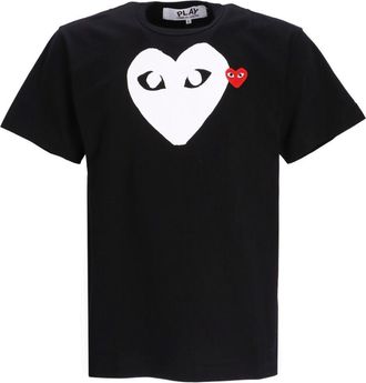 Comme Des Garçons Black Crewneck Logo Patch T-Shirt