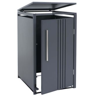Hhg [nunca Usado] Cubierta Para Contenedor De Basura De 1 Volumen Hhg-581, Caseta Para Contenedores De Basura, Tapa Con Pedal De Metal, 116 X 68 X 89 Cm, 