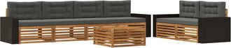 vidaXL Conjunto De Sof&aacute;s De Exterior 7 Uds. Natural Y Antracita Vidaxl