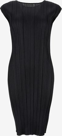 Issey Miyake Midikleid aus gepr&auml;gtem Krepp mit Rundhalsausschnitt