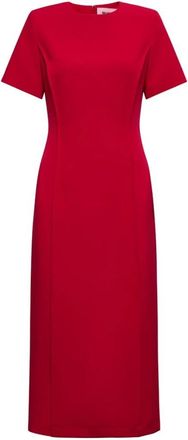 Silvian Heach Midi jurk met ronde hals - Dames - Casual kleedjes - Rood - M - Polyester - Kleedjes